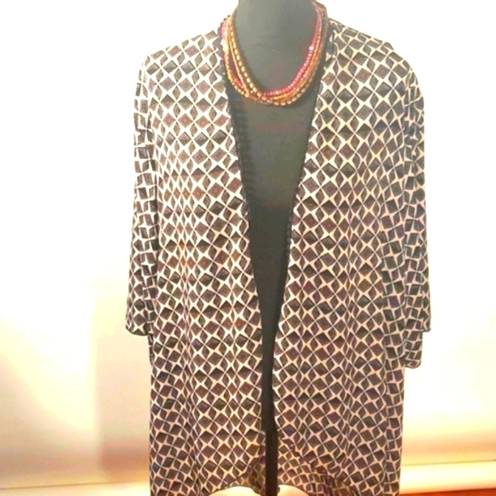 Kimono Swimsuit cover-up Geometric Print Multicolor Size Large